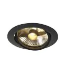 SLV New Tria 1 Spot Aluminium Zwart Rond | Zaagmaat 150mm - Geschikt voor 1x GU10 (AR111) 